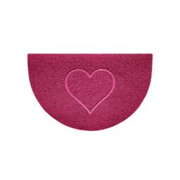 Rackhams Heart Embossed Halfmoon Indoor/Sheltered Outdoor Spaghetti Doormat - Beige - thumbnail 4