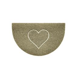 Rackhams Heart Embossed Halfmoon Indoor/Sheltered Outdoor Spaghetti Doormat - Beige