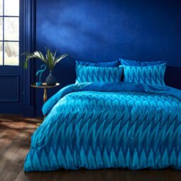 Rackhams Midnight Palms 200 Thread Count Cotton Sateen Duvet Cover Set - Single - thumbnail 2