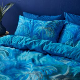 Rackhams Midnight Palms 200 Thread Count Cotton Sateen Duvet Cover Set - Single - thumbnail 3