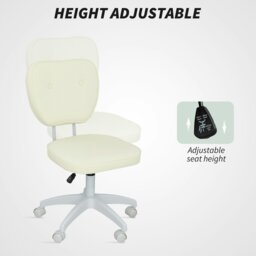 Rackhams Vanity Task Chair with Adjustable Height, Armless, Cream - Light Blue - Yes - Office Chair - thumbnail 4