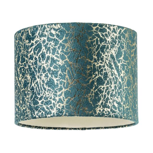 Rackhams Emerald Green Teal Blend Velvet Fabric Lamp Shade with Shiny Gold Foil - image 1