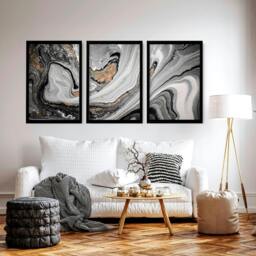 Rackhams Contemporary art for living room - set of 3 wall art prints - A3 11.69 x 16.54 in / 29.7 x 42 cm - Satin Photo paper 280 gsm - Unframed - thumbnail 3