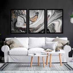 Rackhams Contemporary art for living room - set of 3 wall art prints - A3 11.69 x 16.54 in / 29.7 x 42 cm - Satin Photo paper 280 gsm - Unframed - thumbnail 4