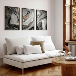 Rackhams Contemporary art for living room - set of 3 wall art prints - A3 11.69 x 16.54 in / 29.7 x 42 cm - Satin Photo paper 280 gsm - Unframed - thumbnail 2