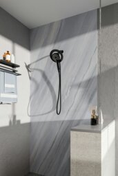 Rackhams Magnetic Bathroom Shower Head Set - Black - thumbnail 1