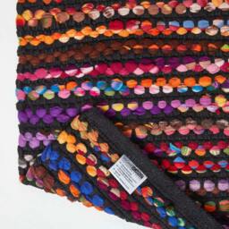 Rackhams Handwoven Multi Coloured Recycled Chindi Folk Rug - 160 x 230 cm - thumbnail 5