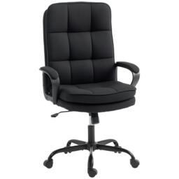 Rackhams Fabric Office Chair, Computer Desk Chair for Home, Black - thumbnail 2