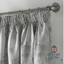 Rackhams Luxury Fern Jacquard Pencil Pleat Taped Top Ready Made Curtains - 117cm width x 183cm drop - thumbnail 6