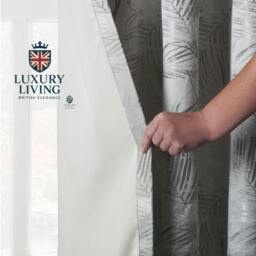 Rackhams Luxury Fern Jacquard Pencil Pleat Taped Top Ready Made Curtains - 117cm width x 183cm drop - thumbnail 3