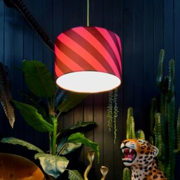 "Rackhams Raspberry Ripple Helter Skelter Velvet Lampshades - 25cm diameter x 20cm height / 10"" x 8""" - thumbnail 3