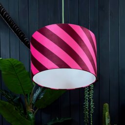 "Rackhams Raspberry Ripple Helter Skelter Velvet Lampshades - 25cm diameter x 20cm height / 10"" x 8"""