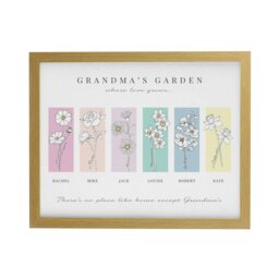 Rackhams Personalised Birth Flower Family of 6 Oak Framed Print - thumbnail 4