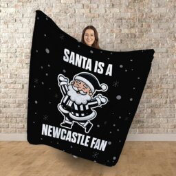 Rackhams Santa is a Newcastle Football Fan - Luxury Fleece Blanket 150cm X 150cm - thumbnail 2