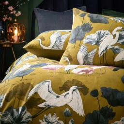 Rackhams Tropics Kushiro Exotic Sateen Duvet Cover Set - Olive - Double - Olive - 60% Polyester/40% Cotton - thumbnail 3