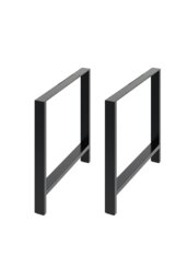 Rackhams 2Pcs Black H-shaped Anti-Slip Metal Table Legs Furniture Replacement Legs for DiningTable, Desks and Workbenches,  75cm(W) x 71cm(H) - Black - thumbnail 3