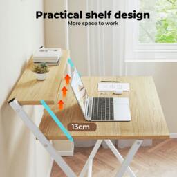 Rackhams Folding Computer Desk Office PC Laptop Table Compact Study Workstation - thumbnail 6