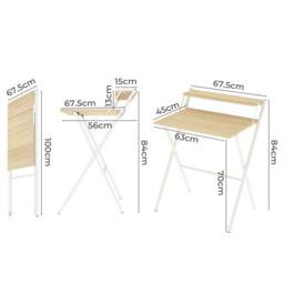 Rackhams Folding Computer Desk Office PC Laptop Table Compact Study Workstation - thumbnail 3