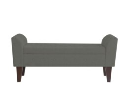 Rackhams Oxford Storage Ottoman Bench - Grey Boucle Upholstery with flip lid - Grey - thumbnail 2