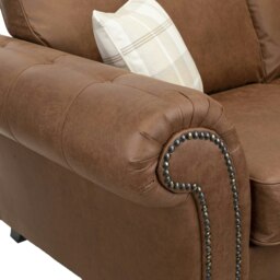 Rackhams Oakland Suede 4-5 Seater Corner Sofa in Tan Brown Fabric - Brown - thumbnail 3