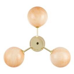 Rackhams Designer Polished Gold Ceiling Light with Amber Marble Glass Shades - thumbnail 3