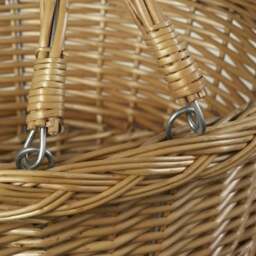 Rackhams Large Swing Handle Wicker Shopping Basket - Red Checked - thumbnail 3