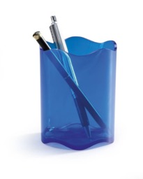 Rackhams TREND Pen Pot Pencil Holder Desk Tidy Organiser - 6 Pack - Clear Blue
