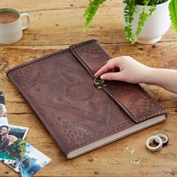 Rackhams Indra Extra Large Embossed & Stitched Leather Photo Album - Leather - thumbnail 4