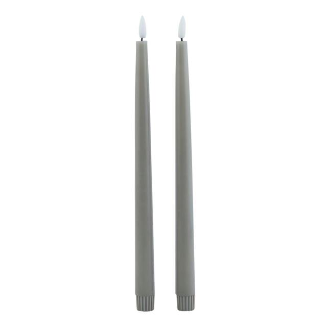 Rackhams Luxe Collection Electric Candle (Pack of 2) - Grey - Grey - 25cm x 2cm x 2cm - 100% Mixed - image 1