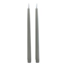 Rackhams Luxe Collection Electric Candle (Pack of 2) - Grey - Grey - 25cm x 2cm x 2cm - 100% Mixed