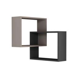 Rackhams Ring Corner Wall Mounted Modern Bookcase Display Unit 60cm - White,Anthracite Grey - thumbnail 3