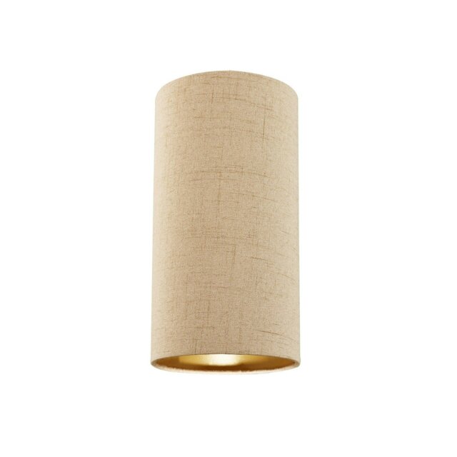 Rackhams Modern and Stylish Stitched Effect Taupe Linen Fabric Cylindrical 25cm Lampshade - image 1