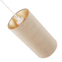 Rackhams Modern and Stylish Stitched Effect Taupe Linen Fabric Cylindrical 25cm Lampshade - thumbnail 4