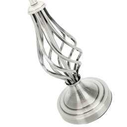Rackhams Traditional Satin Nickel Table Lamp with Barley Twist Base and Linen Shade - thumbnail 3