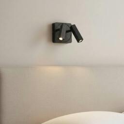 Rackhams Seville Twin 3 Watt Black Over Bed Reading Lamp