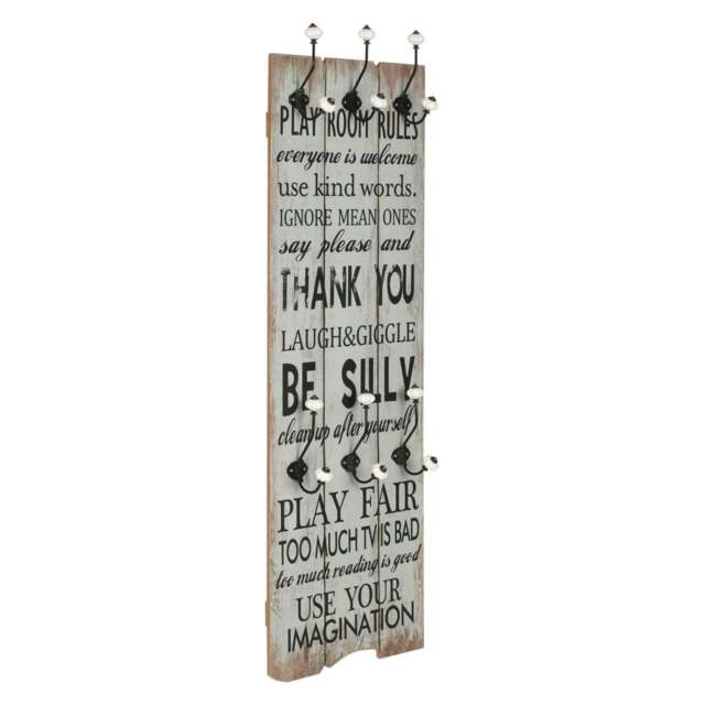 Rackhams Wall-mounted Coat Rack with 6 Hooks 120x40 cm THANK YOU