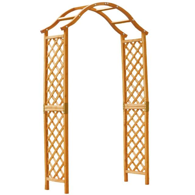 Rackhams Garden Arch Wooden Pergola Feature Trellis Rose Climbing Plant Archway Tan Frame - Tan - image 1