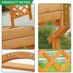 Rackhams Garden Arch Wooden Pergola Feature Trellis Rose Climbing Plant Archway Tan Frame - Tan - thumbnail 4