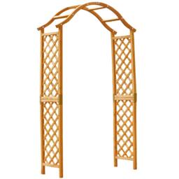 Rackhams Garden Arch Wooden Pergola Feature Trellis Rose Climbing Plant Archway Tan Frame - Tan