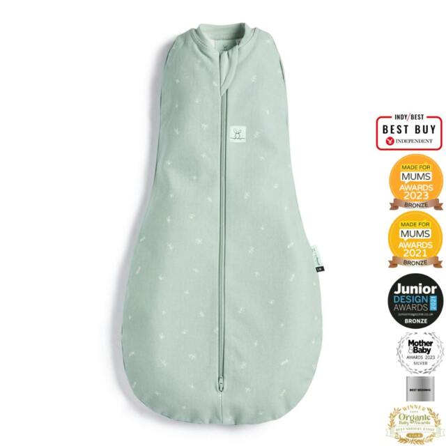 Rackhams Organic Summer Cocoon Swaddle Sleeping Bag - Sage - 0.2 TOG - Tiny Baby - image 1
