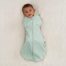 Rackhams Organic Summer Cocoon Swaddle Sleeping Bag - Sage - 0.2 TOG - Tiny Baby - thumbnail 3
