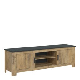 Rackhams Rapallo 2 Door 189cm wide TV Cabinet in Chestnut and Matera Grey - 1