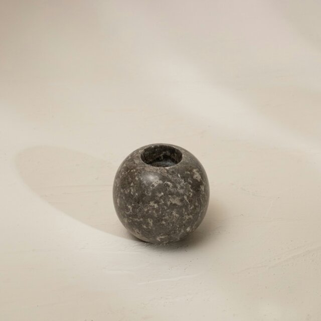 Rackhams Sphere Tea Light Marble Candle Holder in three colours - Black - image 1