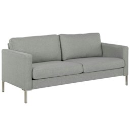 Rackhams Fabry 3-Seater Sofa in Fabric Grey with Steel Legs - Grey - thumbnail 1