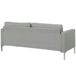 Rackhams Fabry 3-Seater Sofa in Fabric Grey with Steel Legs - Grey - thumbnail 4