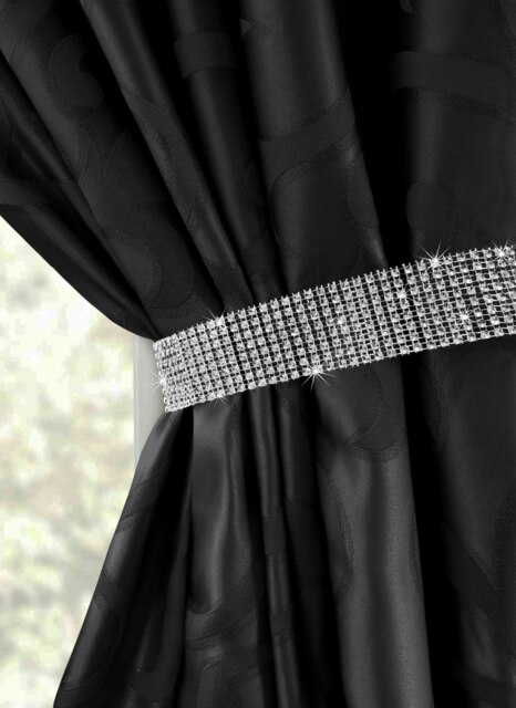 Rackhams Diamante Strip Curtain Tieback Pair - Silver - image 1