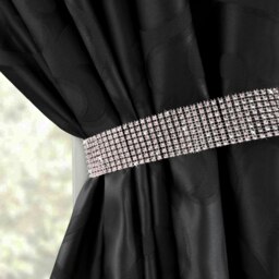 Rackhams Diamante Strip Curtain Tieback Pair - Silver - thumbnail 2