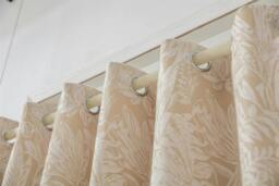 Rackhams Chenille Jacquard Lined Ring Top Eyelet Curtains - Silver - 168cm width x 183cm drop - thumbnail 5