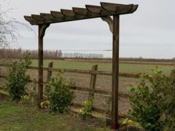 Rackhams Corbel Double Beam Pergola, Plant Climbing Arbour - Sculpted brace - Natural (Light Green) - Two Row Kit - 2.4m - thumbnail 3