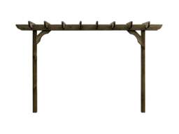 Rackhams Corbel Double Beam Pergola, Plant Climbing Arbour - Sculpted brace - Natural (Light Green) - Two Row Kit - 2.4m - thumbnail 4